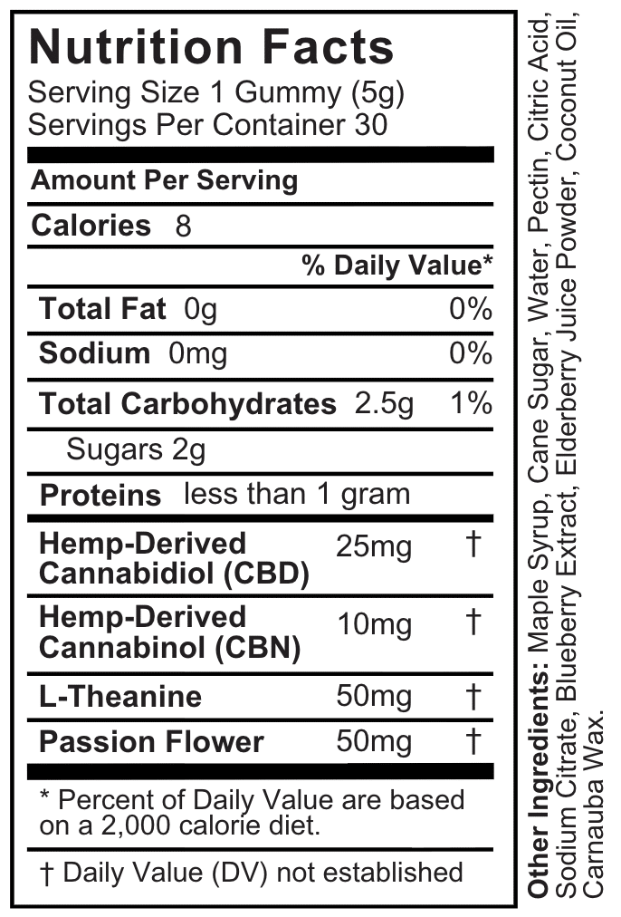 Happy Eddie Sleep Gummies  25mg CBD + 10mg CBN (10 count)